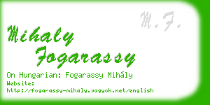 mihaly fogarassy business card