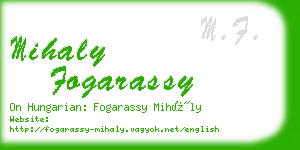 mihaly fogarassy business card
